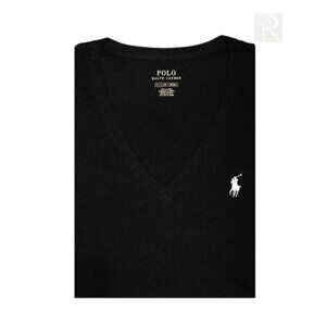 Polo Ralph Lauren Women's Short Sleeve CLSC Fit V-Neck T-Shirt Black